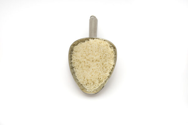 Nerezová lžíce s rýží basmati v BIO kvalitě.